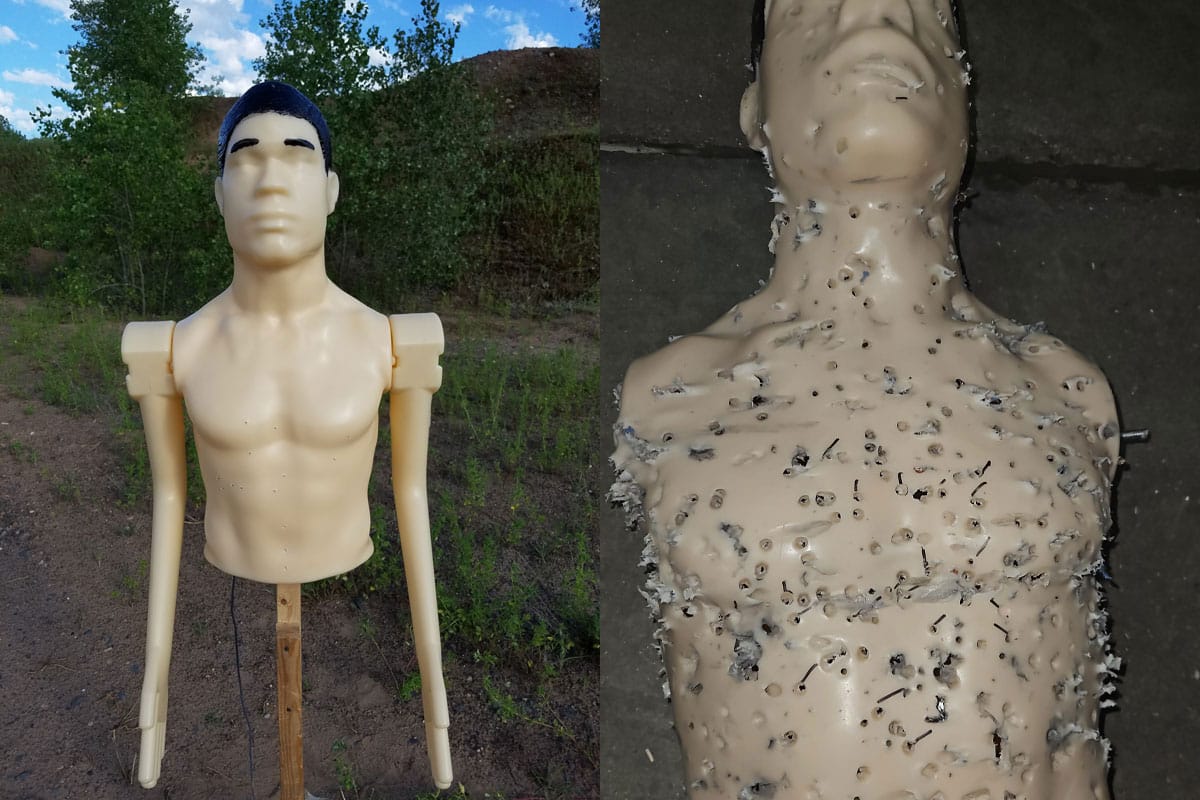 Target before and after training exercise