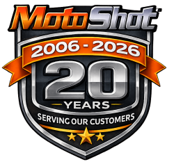 MotoShot 20 Years Serving Our Customers Badge